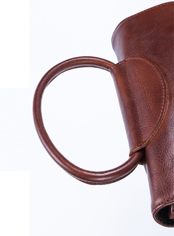 Ethnic Leather-tasseled Covered Closure Crossbody Bag