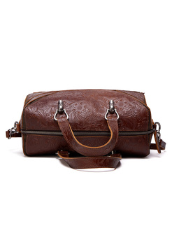 Vintage Embossing Cutting-design Top Handle Bag
