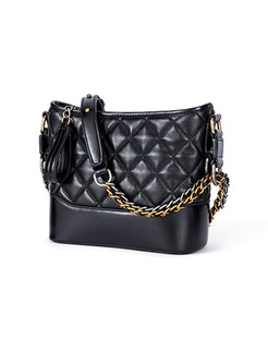 Casual Color-blocked Chain Crossbody Bag