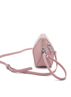 Sweet Pink Zipper Pocket Crossbody Bag