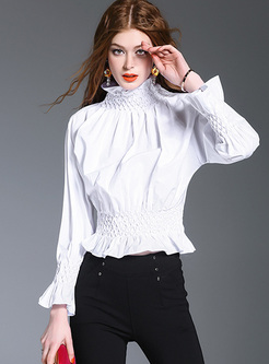 neck puff sleeve blouse elegant slim blouses tops shoulder