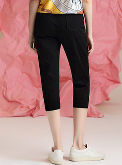 Casual Pure Color Thin String Slim Harem Pants 