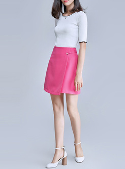 Elegant High Waist Asymmetric Skirt