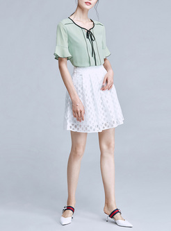 Mini Hollo0 Lace High Waist Skirt