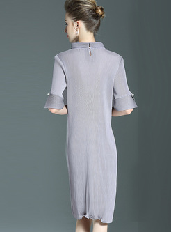 Elegant Slim Stand collar Bodycon Dress
