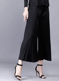 Casual Pleated Flare Loose Wide Leg Pants 