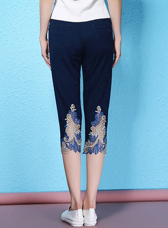 Sexy Lace Embroidery Slim Pants