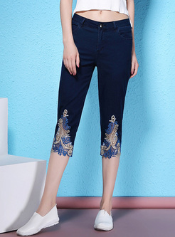 Sexy Lace Embroidery Slim Pants