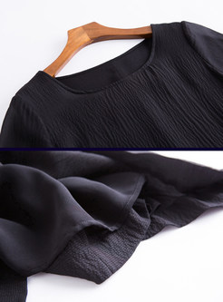 Causal Silk Loose Half Sleeve Shift Dress