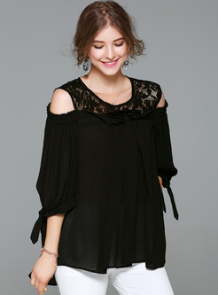Casual Off Shoulder Puff Sleeve Blouse