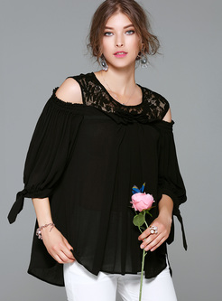 Casual Off Shoulder Puff Sleeve Blouse