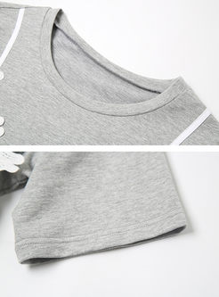 Cotton Stitching Short Sleeve T-shirt