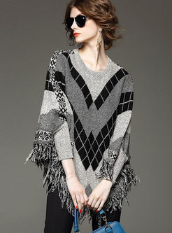 Stylish Batwing Sleeve Knitted Sweater
