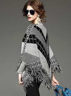 Stylish Batwing Sleeve Knitted Sweater