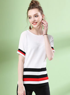 Hit Color Striped Loose Knitted Sweater