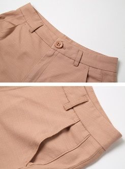 Casual Pure Color Straight Short Pants