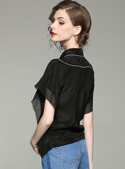 Silk Fashion Batwing Sleeve Blouse