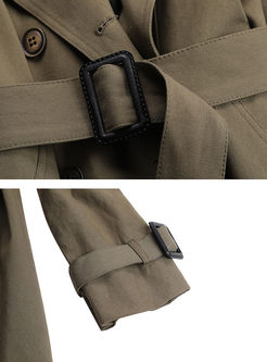 Street Belt Double-breasted Trench Coat