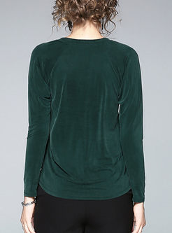 Brief Pure Color Slim Long Sleeve T-shirt