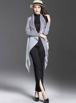 Stylish Asymmetry Slim Long Sleeve Coat