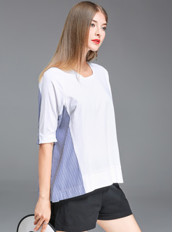 Casual Color-blocked T-shirt