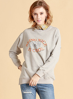Casual Letter Pattern Sweatshirt With Shirt