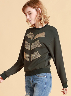 Casual Color-blocked Pullover Sweatshirt 