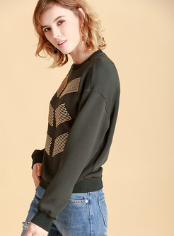 Casual Color-blocked Pullover Sweatshirt 