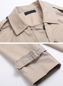Loose Double-breasted Turn Down Collar Trench Coat