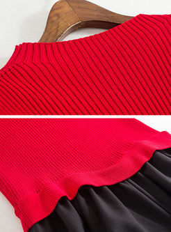 Stylish Splicing Sleeveless Knitted Jumpsuits