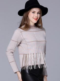 Elegant Slim Tassel Knitted Sweater