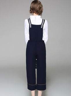 Blue Street Lacing Straight Overalls