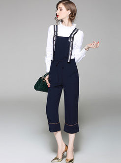 Blue Street Lacing Straight Overalls