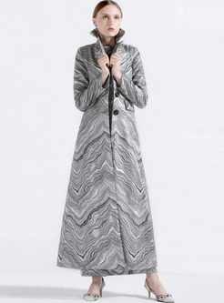 Long Slim Stand Collar Trench Coat