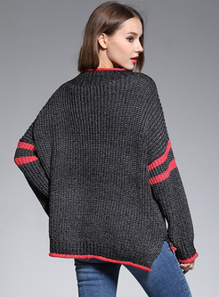Casual Loose Color-blocked Sweater