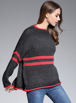 Casual Loose Color-blocked Sweater