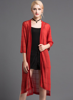 Long Perspective Loose Knitted Coat