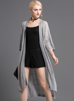Long Perspective Loose Knitted Coat