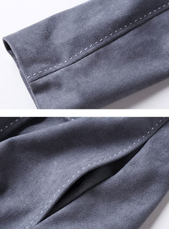 Stylish Turn Down Collar Long Sleeve Trench Coat