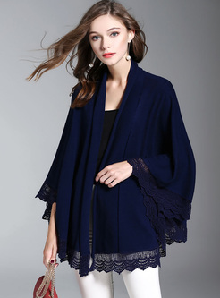 Elegant Bat Sleeve Hollow Kimonos