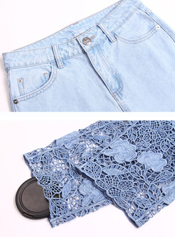 Sexy Lace High Waist Pencil Jeans