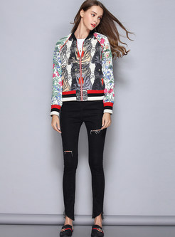 Fashionable Multicolor Embroidery Paillette-embellished Jacket 