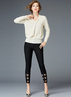 Casual Tied-collar Pullover Sweater
