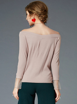 Elegant Mesh Patched Perspective Sweater