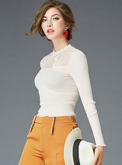 Sexy Slim Lace Perspective Sweater