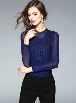 Brief Slim Lace Hollow T-shirt