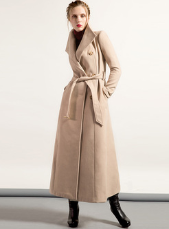 Brief Lapel Double-breasted Slim Trench Coat
