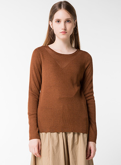 Brief Perspective Pullover Knitted Sweater