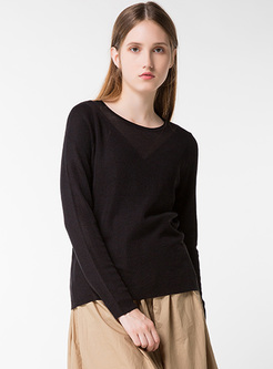 Brief Perspective Pullover Knitted Sweater