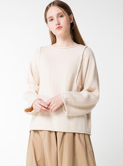 Beige Oversized Pullover Sweater